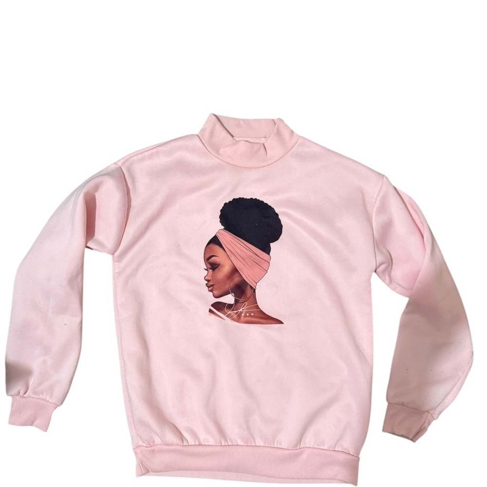 Pink Graphic African American Women Sweatshirt Black Woman - Picture 4 of 8